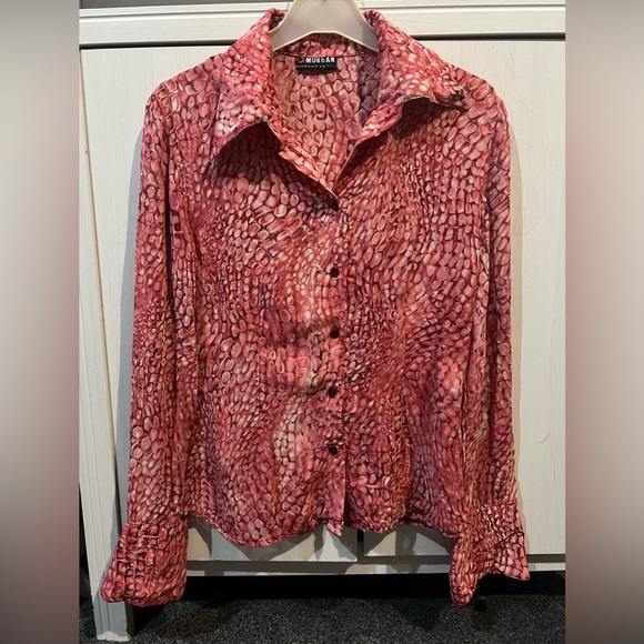Morgan de Toi Tops - Morgan vintage ladies pink crocodile print shirt